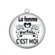 Pendentif Cabochon Argent - la femme parfaite c'est moi