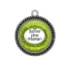 Pendentif Cabochon Argent - bonne fête maman