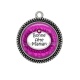 Pendentif Cabochon Argent - bonne fête maman