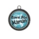 Pendentif Cabochon Argent - bonne fête maman