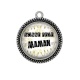Pendentif Cabochon Argent - bonne fête maman