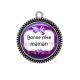 Pendentif Cabochon Argent - bonne fête maman
