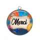 Pendentif Cabochon Argent - merci
