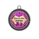 Pendentif Cabochon Argent - bonne fête maman