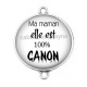 Connecteur Cabochon Argent - maman elle est 100 °/° canon