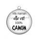 Pendentif Cabochon Argent - maman elle est 100 °/° canon