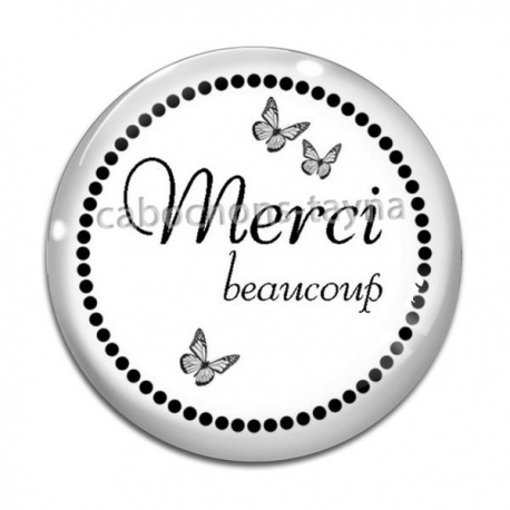 Cabochon Verre - merci beaucoup