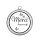 Pendentif Cabochon Argent - merci beaucoup
