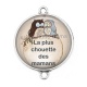 Connecteur Cabochon Argent - la plus chouette des mamans