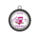 Pendentif Cabochon Argent - la plus chouette des mamans