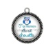 Pendentif Cabochon Argent - chouette maman