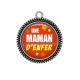 Pendentif Cabochon Argent - une maman d'enfer