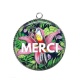 Pendentif Cabochon Argent - merci