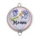Connecteur Cabochon Argent - i love you maman
