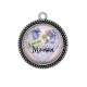 Pendentif Cabochon Argent - i love you maman