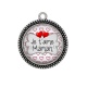 Pendentif Cabochon Argent - je t'aime maman