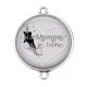 Connecteur Cabochon Argent - je t'aime maman