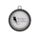 Pendentif Cabochon Argent - je t'aime maman