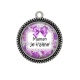 Pendentif Cabochon Argent - je t'aime maman