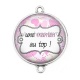 Connecteur Cabochon Argent - maman au top