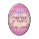 Cabochon Résine Ovale - maman je t'aime