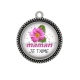 Pendentif Cabochon Argent - maman je t'aime