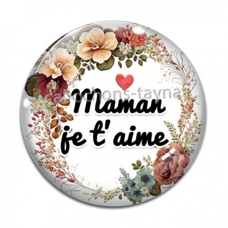 Cabochon Verre - maman je t'aime