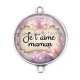 Connecteur Cabochon Argent - je t'aime maman