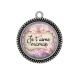 Pendentif Cabochon Argent - je t'aime maman