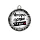 Pendentif Cabochon Argent - une super maman je t'aime