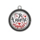 Pendentif Cabochon Argent - je t'aime maman