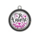 Pendentif Cabochon Argent - je t'aime maman