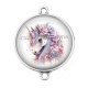 Connecteur Cabochon Argent - licorne