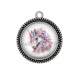 Pendentif Cabochon Argent - licorne