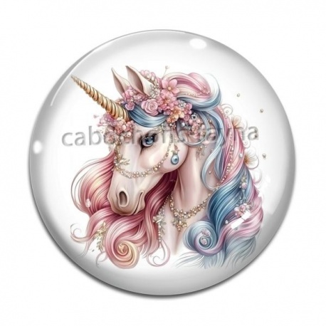 Cabochon Verre - licorne