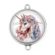 Connecteur Cabochon Argent - licorne