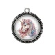 Pendentif Cabochon Argent - licorne