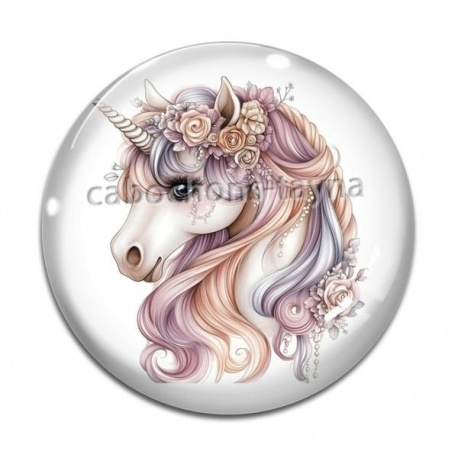 Cabochon Verre - licorne
