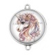 Connecteur Cabochon Argent - licorne