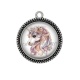 Pendentif Cabochon Argent - licorne
