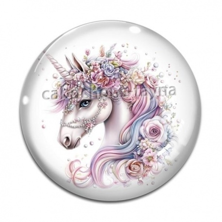 Cabochon Verre - licorne