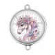Connecteur Cabochon Argent - licorne