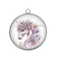 Pendentif Cabochon Argent - licorne