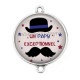 Connecteur Cabochon Argent - un papy exceptionnel