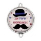 Connecteur Cabochon Argent - un papy formidable