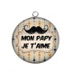 Pendentif Cabochon Argent - mon papy je t'aime
