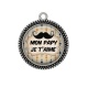 Pendentif Cabochon Argent - mon papy je t'aime
