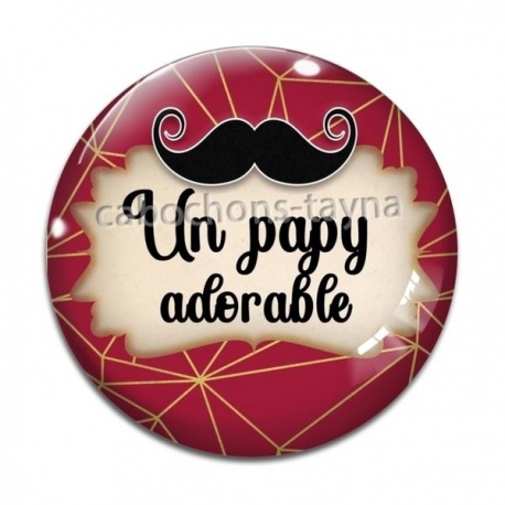 Cabochon Verre - un papy adorable