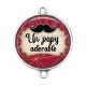 Connecteur Cabochon Argent - un papy adorable