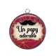 Pendentif Cabochon Argent - un papy adorable